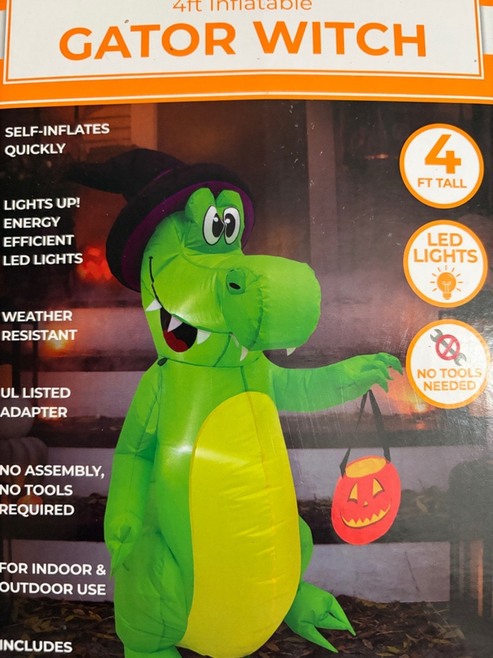 Halloween 4ft inflatable “ GatorWitch” NEW